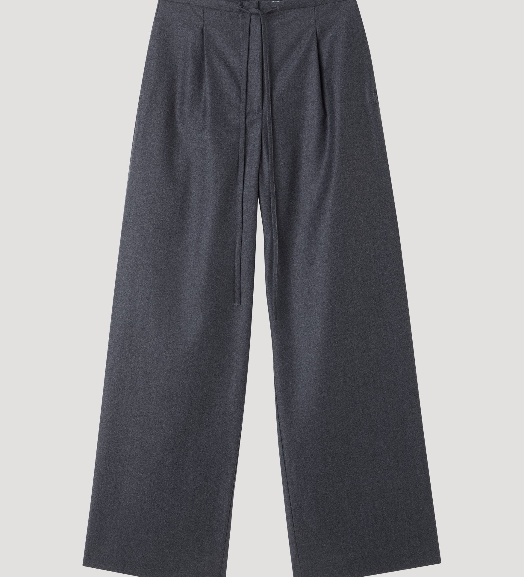 ROHE - Relaxed soft wool trousers | dark grey melange