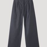 ROHE - Relaxed soft wool trousers | dark grey melange
