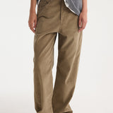ROHE - Relaxed corduroy trousers | dark sage