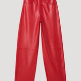 ROHE - Baggy leather trousers | rosso