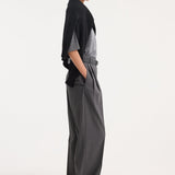 ROHE - High-waist tailored trousers | dark grey melange