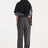ROHE - High-waist tailored trousers | dark grey melange