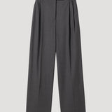 ROHE - High-waist tailored trousers | dark grey melange