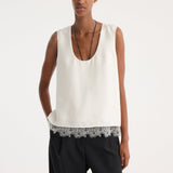 ROHE - Lace-trimmed silk top | cream