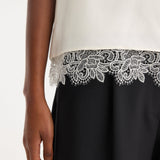 ROHE - Lace-trimmed silk top | cream
