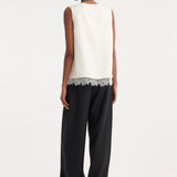 ROHE - Lace-trimmed silk top | cream