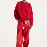 ROHE - Baggy leather trousers | rosso