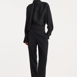ROHE - Satin cumberband trousers | black