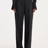 ROHE - Satin cumberband trousers | black