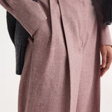 ROHE - Mid-waist tweed trousers | mauve melange