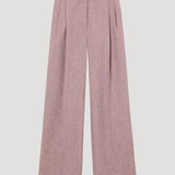 ROHE - Mid-waist tweed trousers | mauve melange