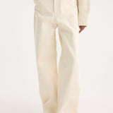 ROHE - Compact cotton trousers | off white