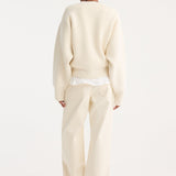 ROHE - Compact cotton trousers | off white