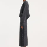 ROHE - Ostrich satin column skirt | black