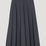 ROHE - Pleated wrap skirt | dark grey melange