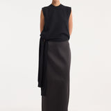 ROHE - Column satin skirt | black