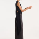 ROHE - Column satin skirt | black