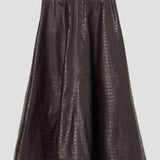 ROHE - A-line croco skirt | mahogany