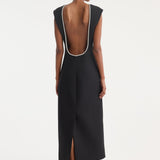 ROHE - Open back appliqué dress | black