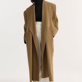ROHE - Signature double - faced scarf coat | camel