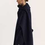 ROHE - Signature double-faced scarf coat | navy
