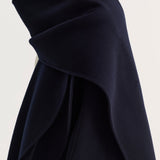 ROHE - Signature double-faced scarf coat | navy