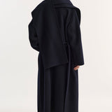 ROHE - Signature double-faced scarf coat | navy