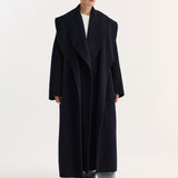 ROHE - Signature double-faced scarf coat | navy