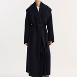 ROHE - Signature double-faced scarf coat | navy