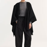 ROHE - Draped scarf poncho | black