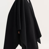 ROHE - Draped scarf poncho | black