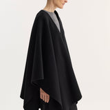 ROHE - Draped scarf poncho | black
