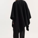 ROHE - Draped scarf poncho | black