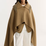 ROHE - Fringe scarf poncho | camel