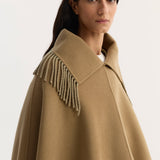 ROHE - Fringe scarf poncho | camel