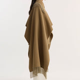 ROHE - Fringe scarf poncho | camel
