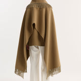 ROHE - Fringe scarf poncho | camel