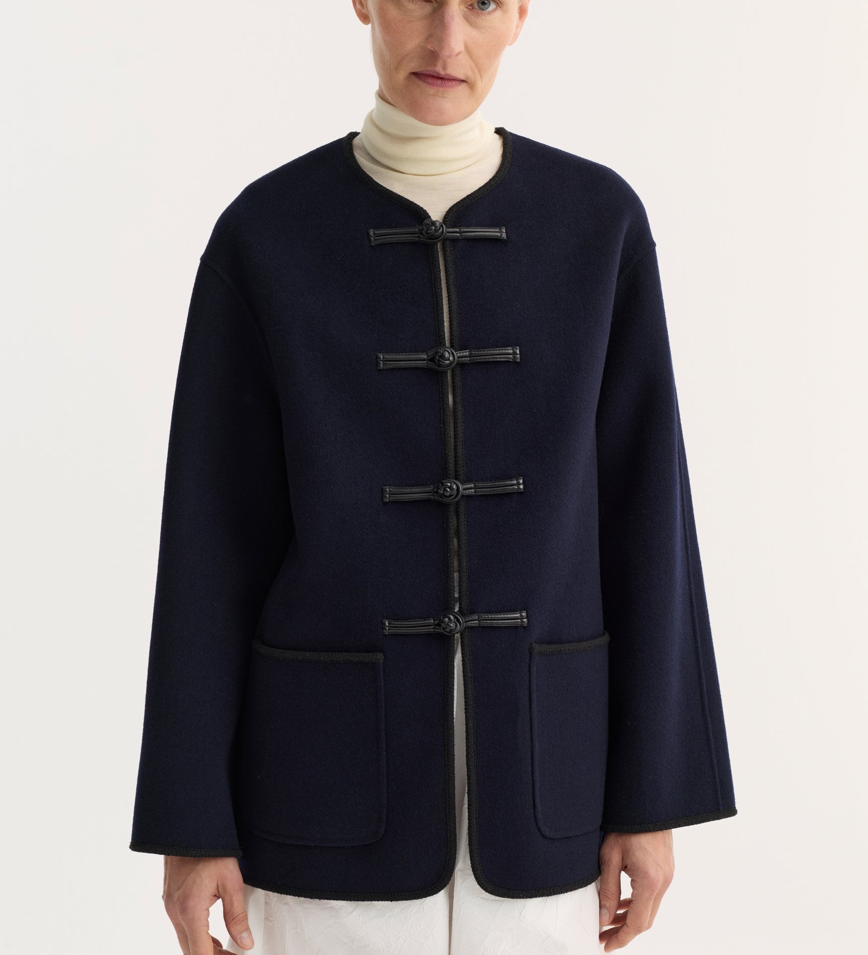 ROHE - Double - faced wool pankou jacket | navy