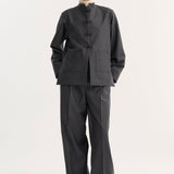 ROHE - Mandarin jacket | dark grey melange