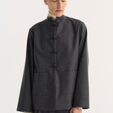 ROHE - Mandarin jacket | dark grey melange