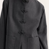 ROHE - Mandarin jacket | dark grey melange