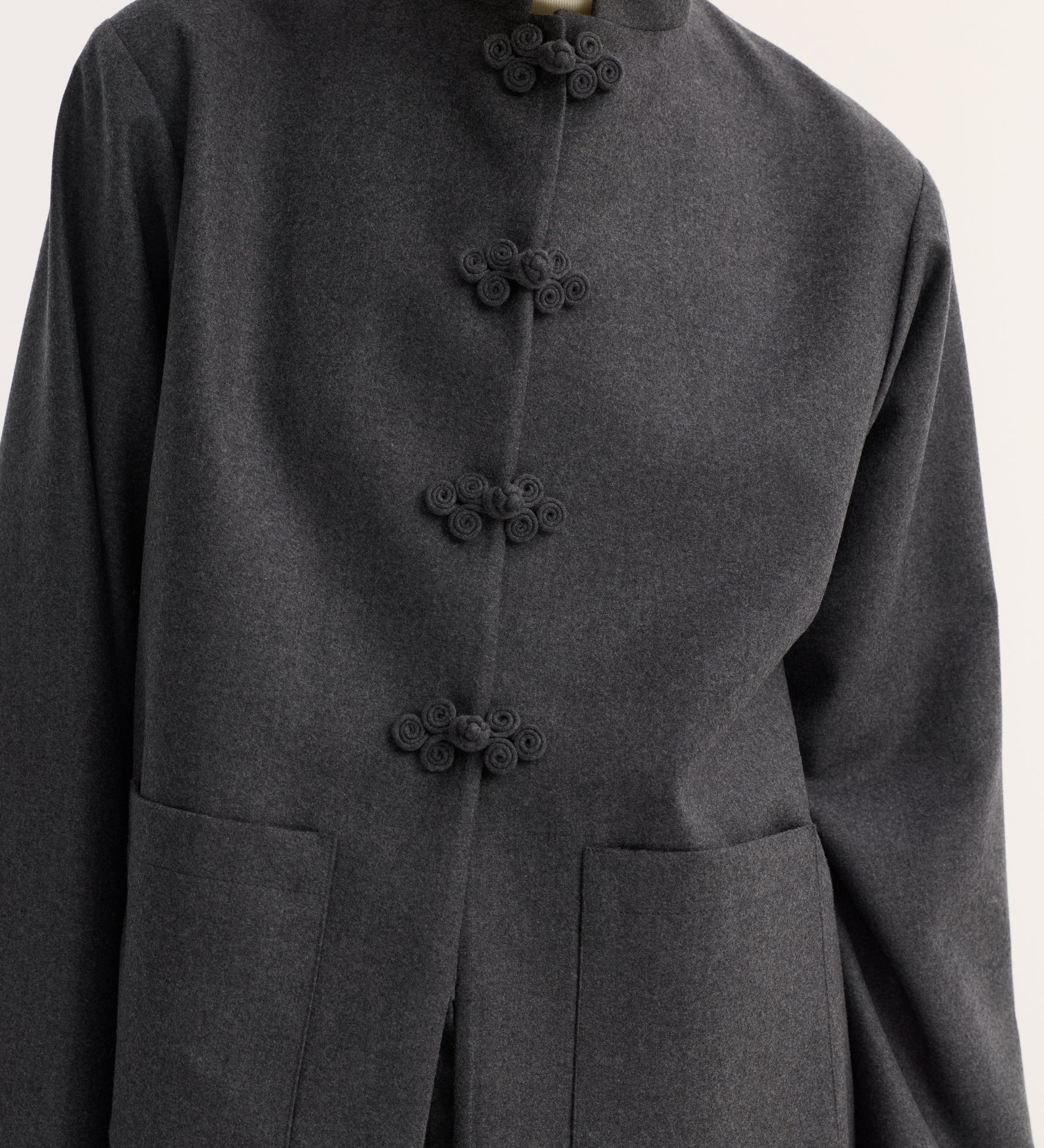 ROHE - Pankou closure jacket | dark grey melange