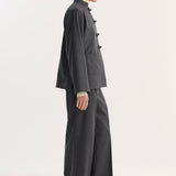 ROHE - Mandarin jacket | dark grey melange