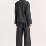 ROHE - Mandarin jacket | dark grey melange