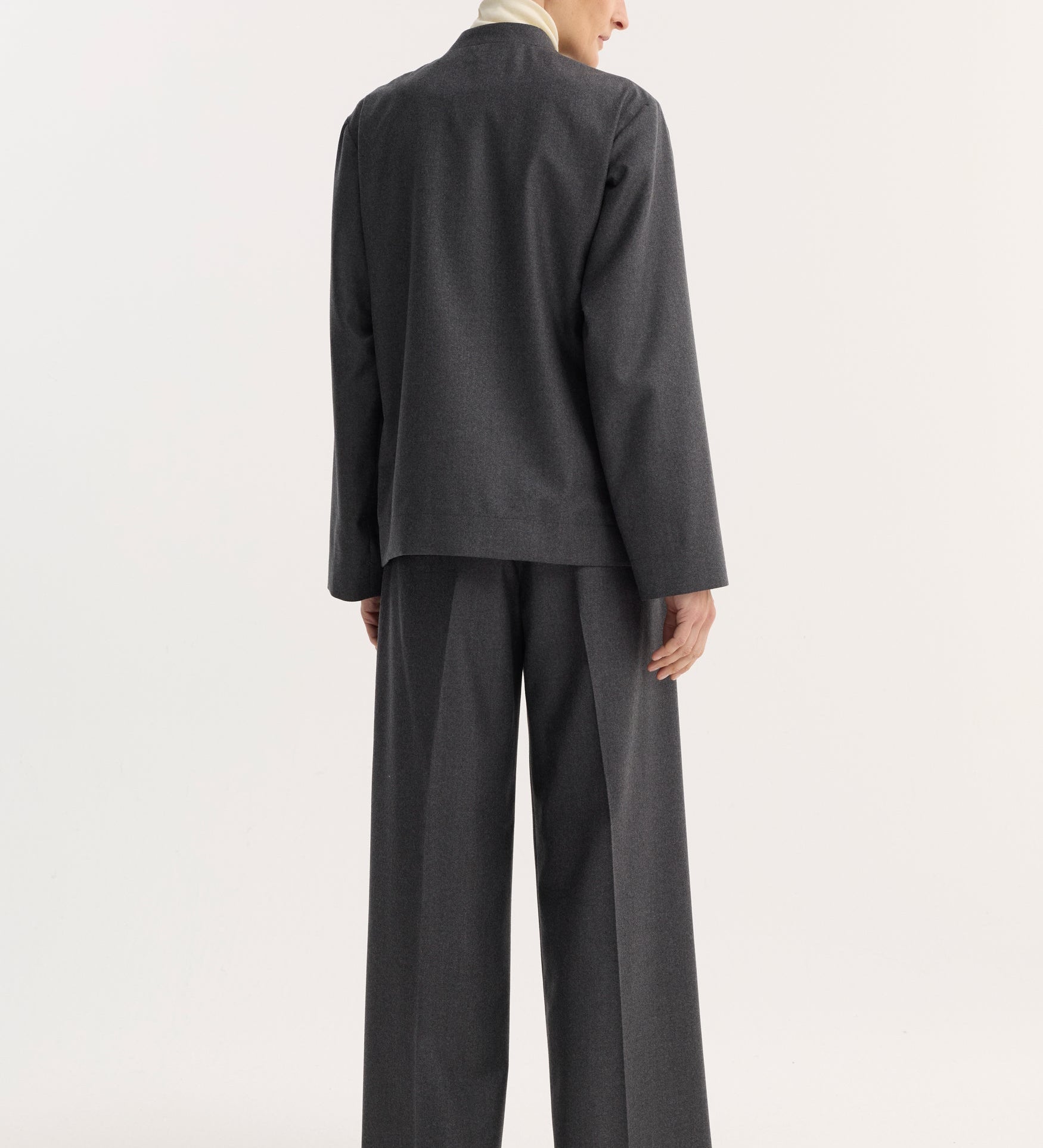 ROHE - Pankou closure jacket | dark grey melange