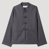 ROHE - Mandarin jacket | dark grey melange
