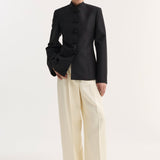 ROHE - Sculptural pankou closure blazer | black