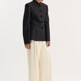 ROHE - Sculptural mandarin blazer | black