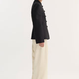ROHE - Sculptural pankou closure blazer | black
