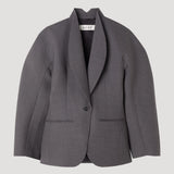 ROHE - Balloon waisted blazer | dark grey melange